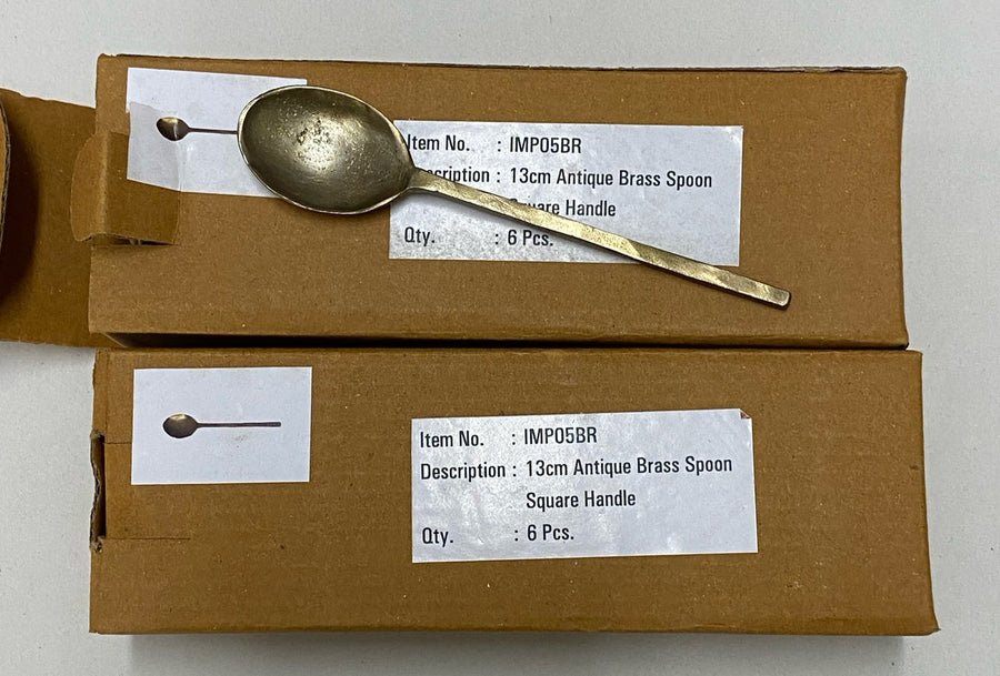 13cm Sq Handle Spoon Brass tableware